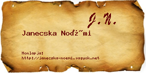 Janecska Noémi névjegykártya